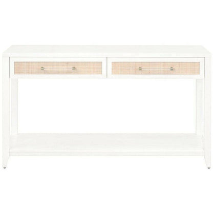 Holland 2-Drawer Console Table With Drawers White Rattan Console Tables Sideboards and Things By Essentials For Living