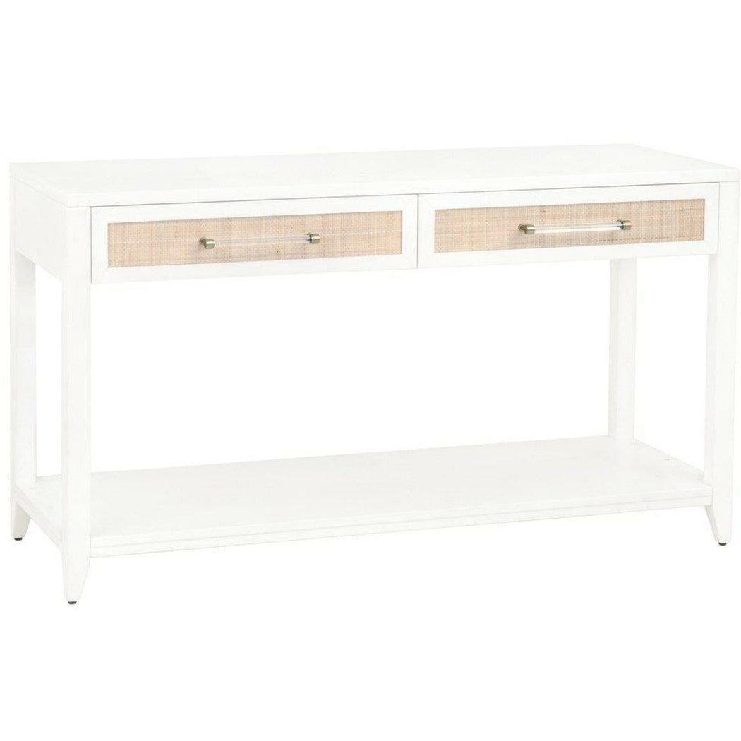 Holland 2-Drawer Console Table With Drawers White Rattan Console Tables Sideboards and Things By Essentials For Living