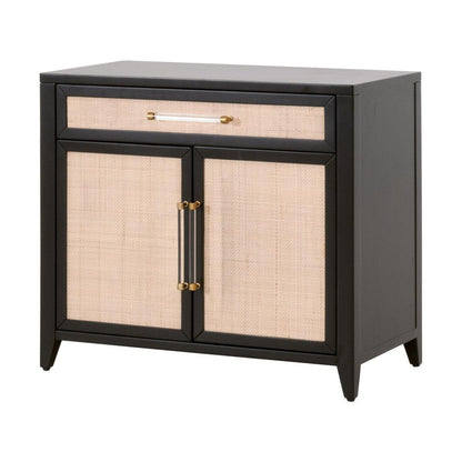 Holland Media Chest Solid Wood and Rattan Inlay Accent Cabinets Sideboards and Things By Essentials For Living