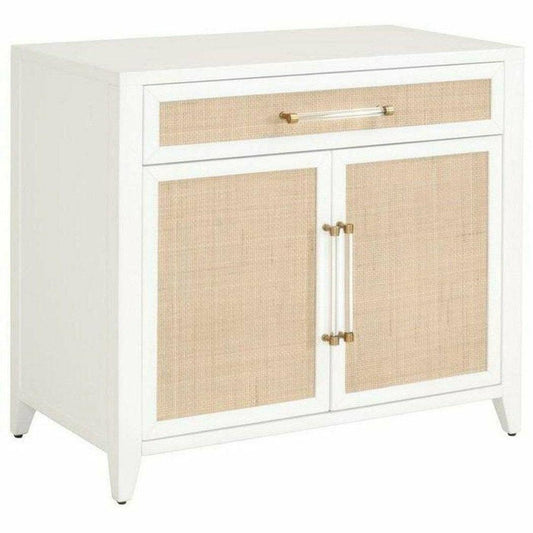 Holland Two Tone White Rattan Scandinavian Nightstand Nightstands Sideboards and Things By Essentials For Living