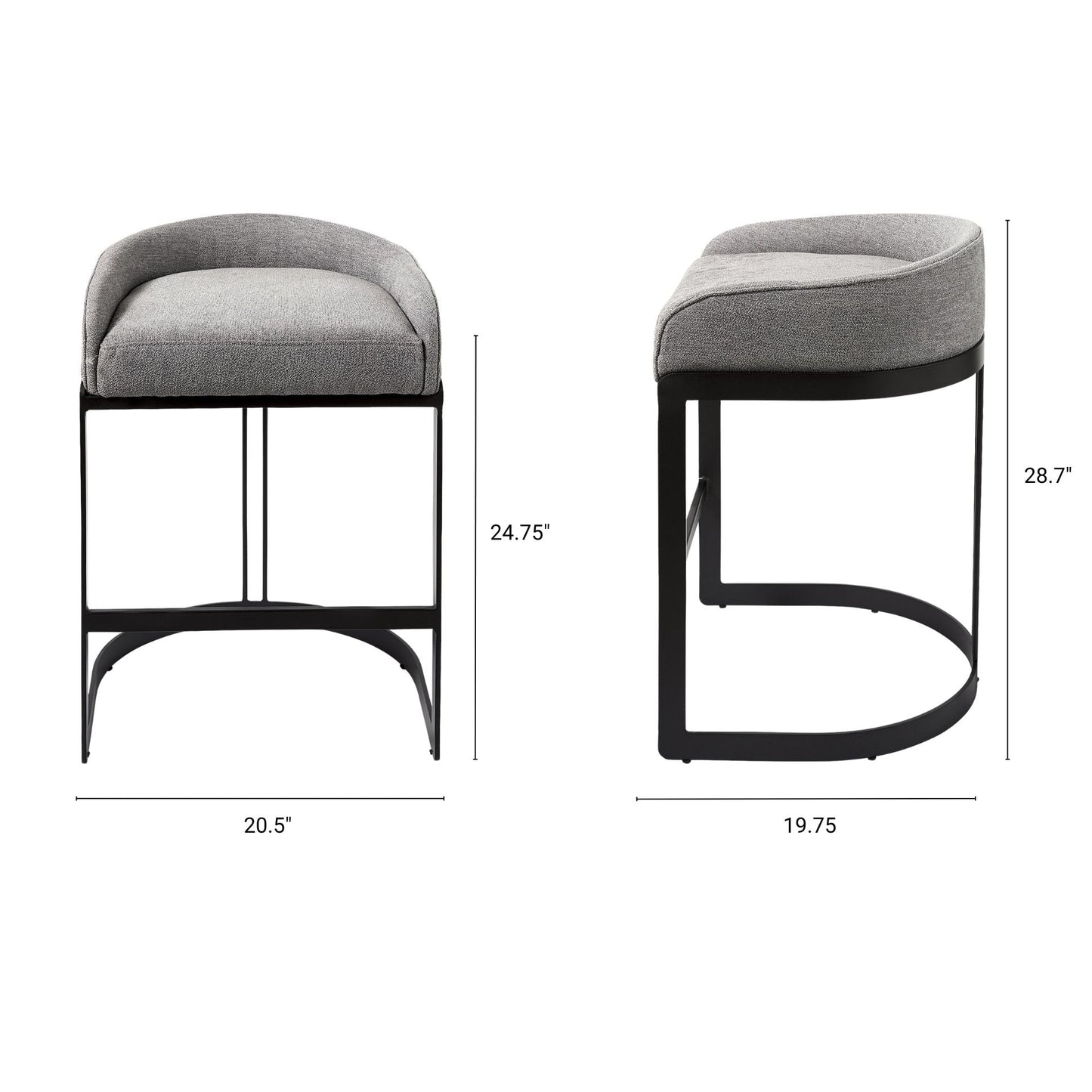 Hollyfield Fabric Low-Back Counter Stool