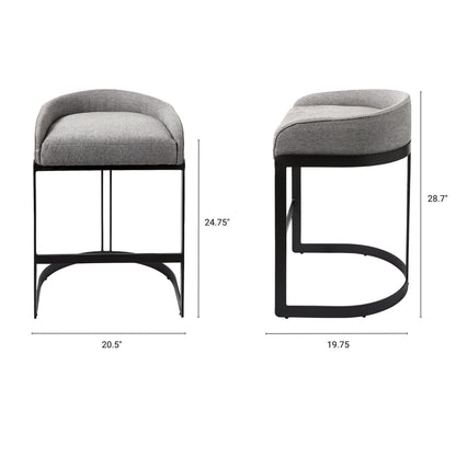 Mercana Hollyfield Leather Low-Back Counter Stool