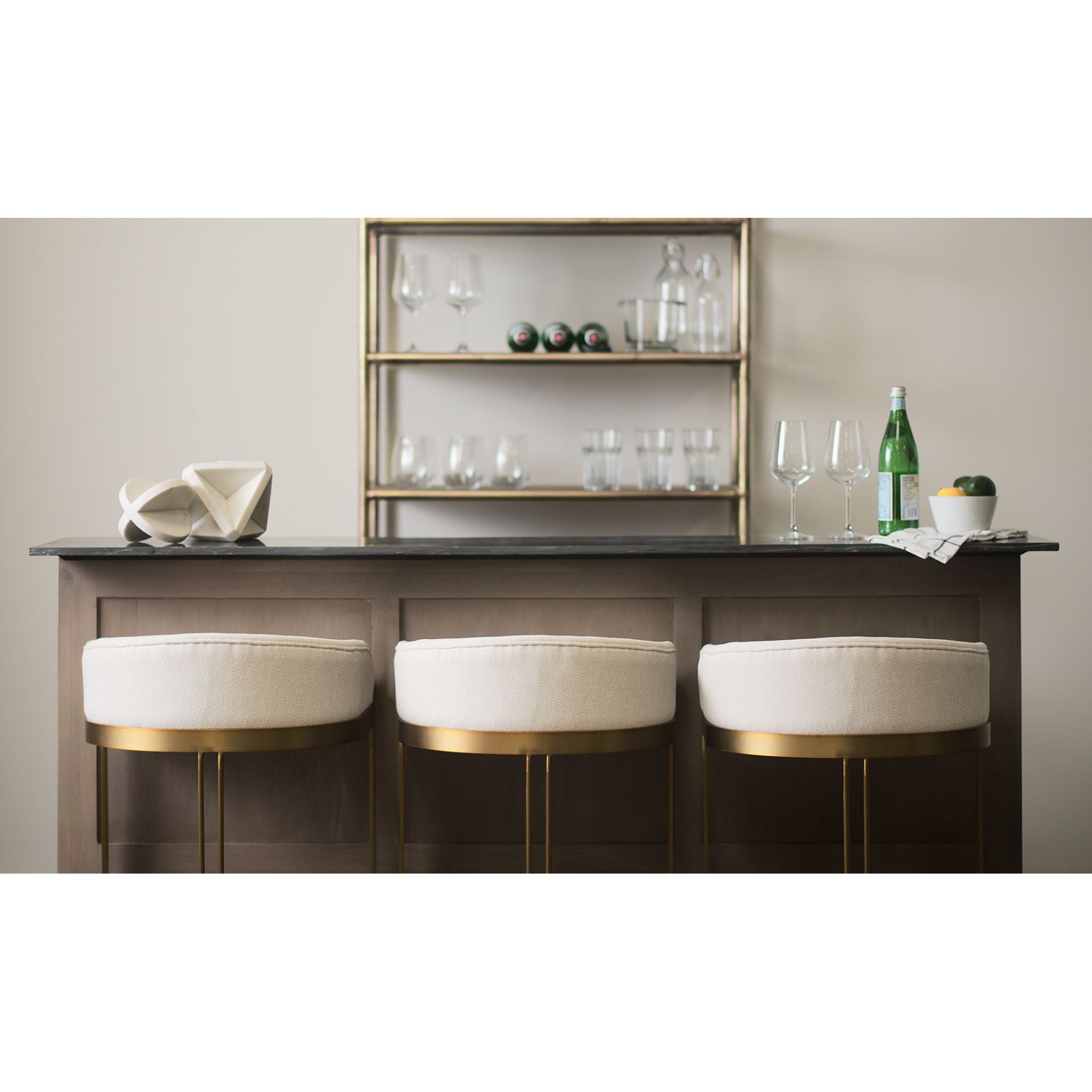 Mercana Hollyfield Leather Low-Back Counter Stool
