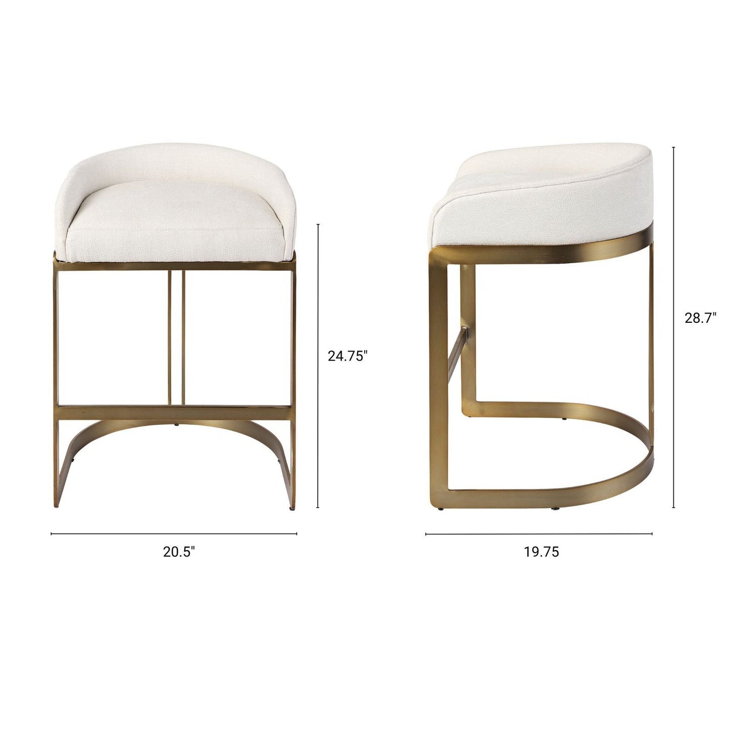 Mercana Hollyfield Leather Low-Back Counter Stool