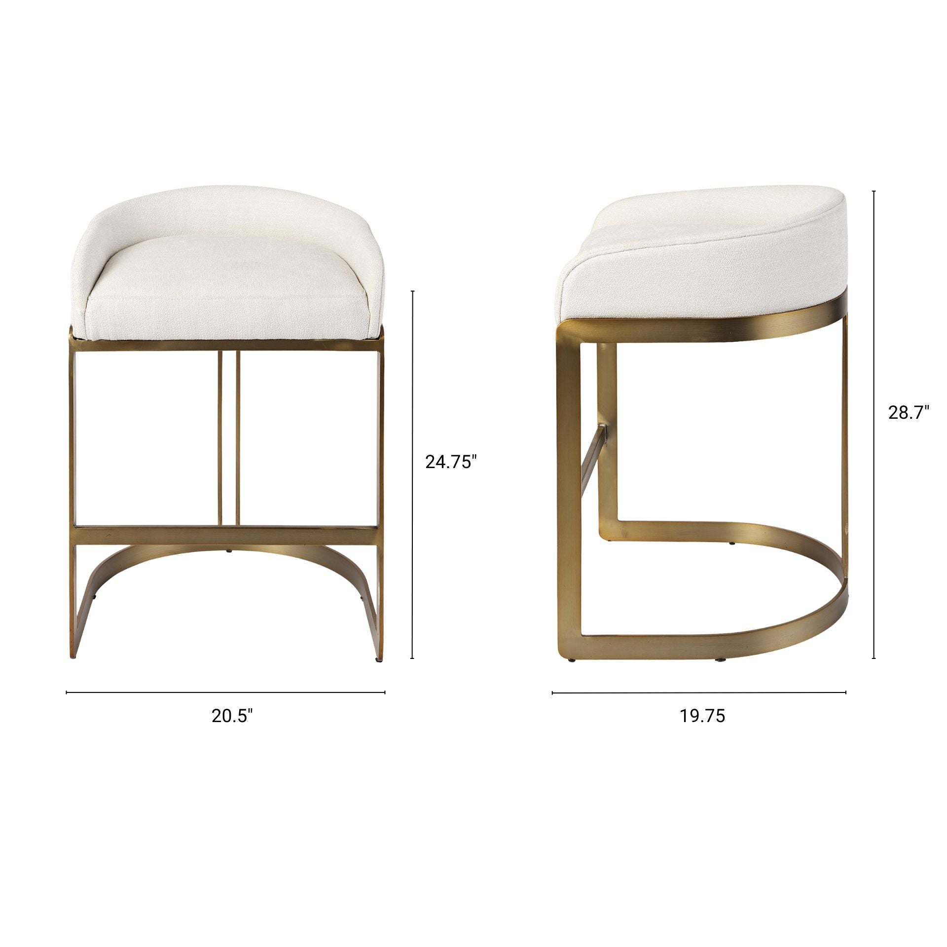 Mercana Hollyfield Leather Low-Back Counter Stool