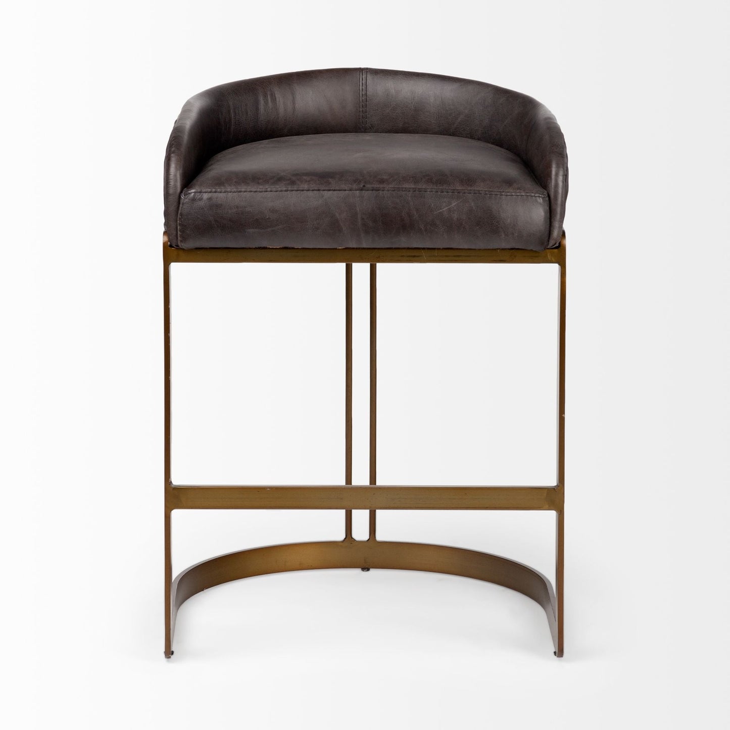 Mercana Hollyfield Leather Low-Back Counter Stool