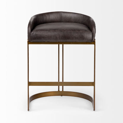 Mercana Hollyfield Leather Low-Back Counter Stool