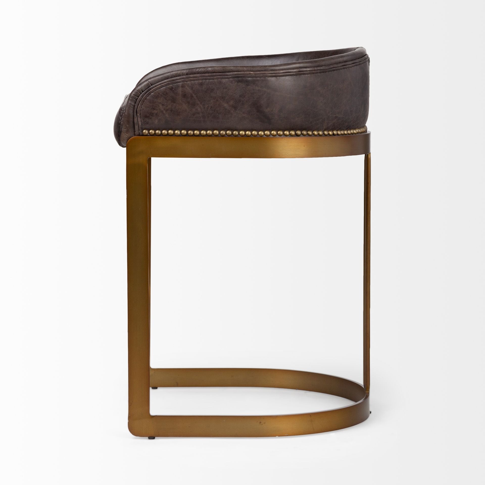 Mercana Hollyfield Leather Low-Back Counter Stool