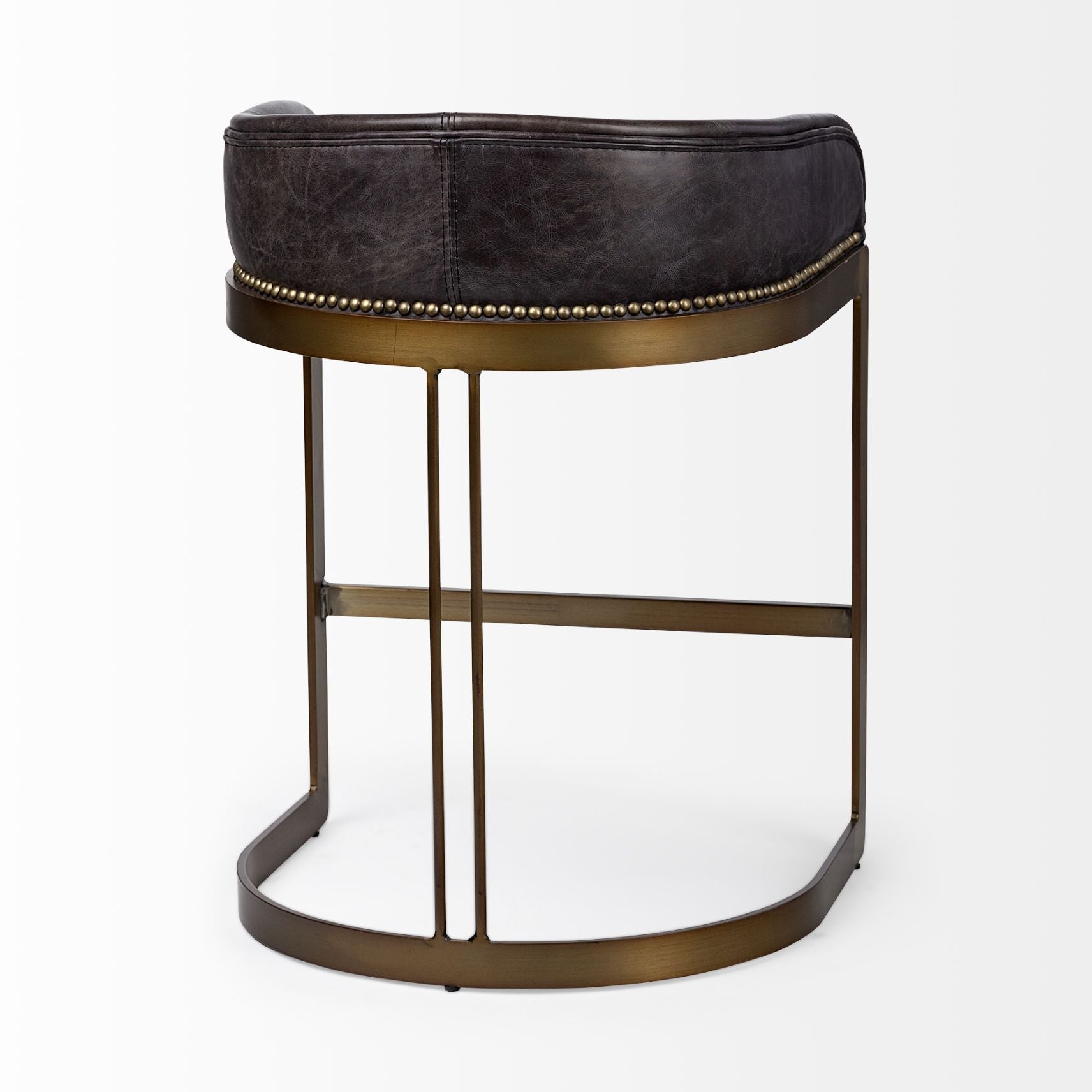 Mercana Hollyfield Leather Low-Back Counter Stool