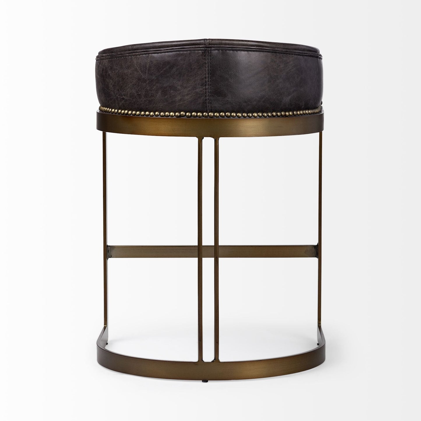 Mercana Hollyfield Leather Low-Back Counter Stool