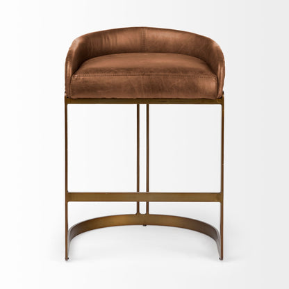 Mercana Hollyfield Leather Low-Back Counter Stool