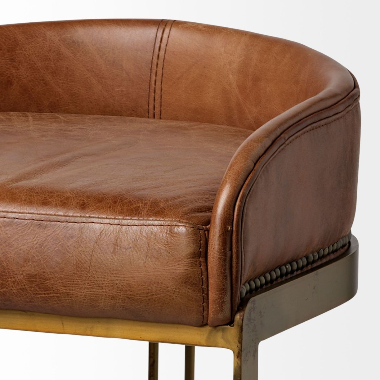 Mercana Hollyfield Leather Low-Back Counter Stool