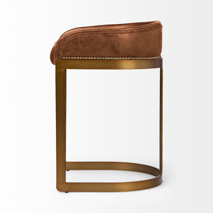 Mercana Hollyfield Leather Low-Back Counter Stool