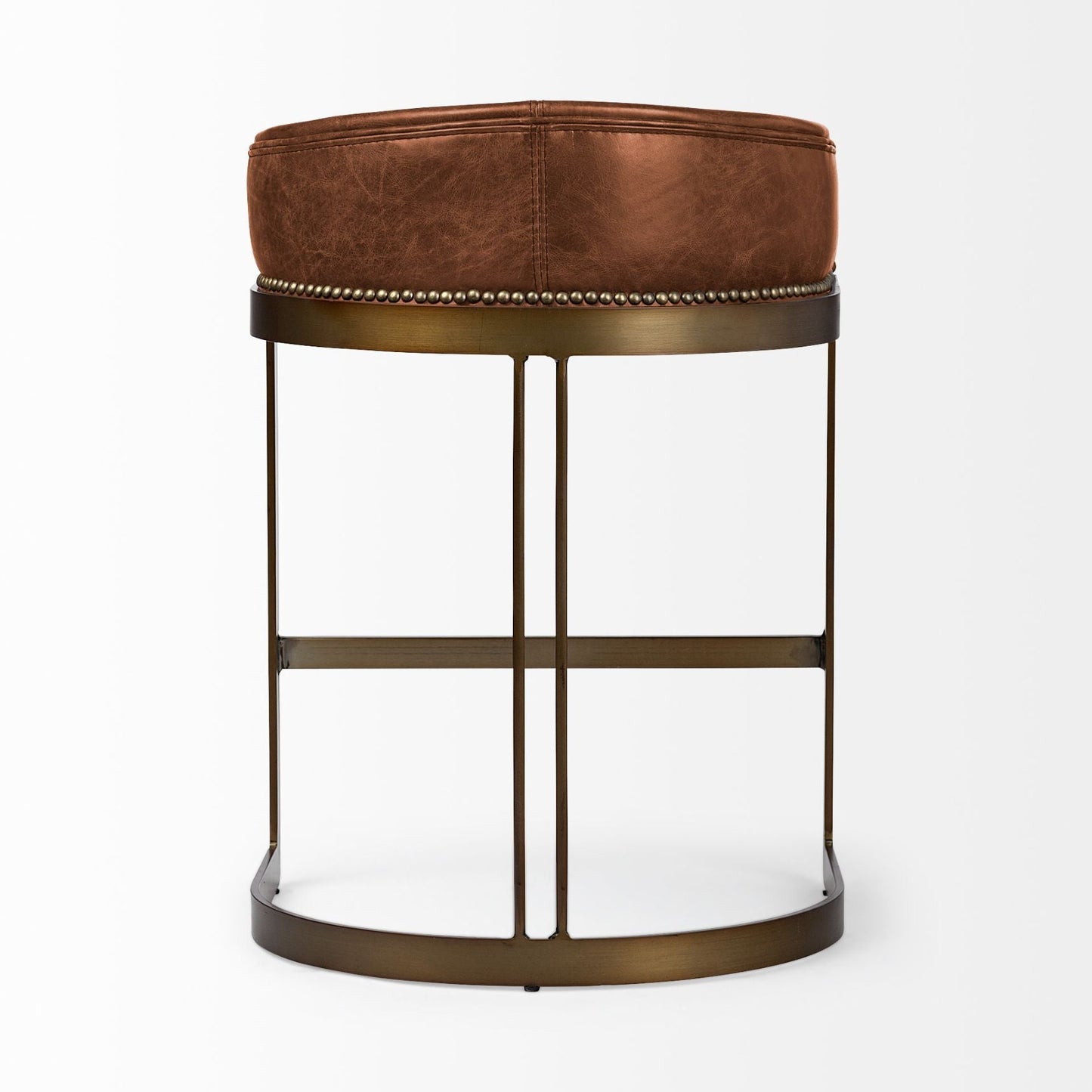 Mercana Hollyfield Leather Low-Back Counter Stool