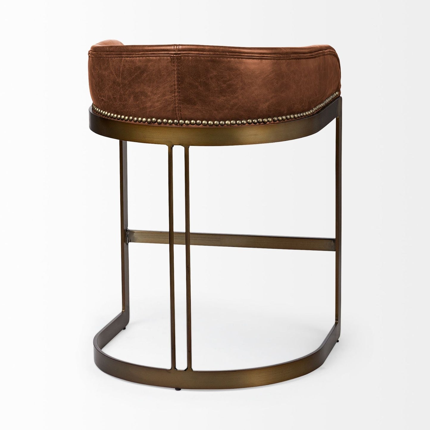Mercana Hollyfield Leather Low-Back Counter Stool