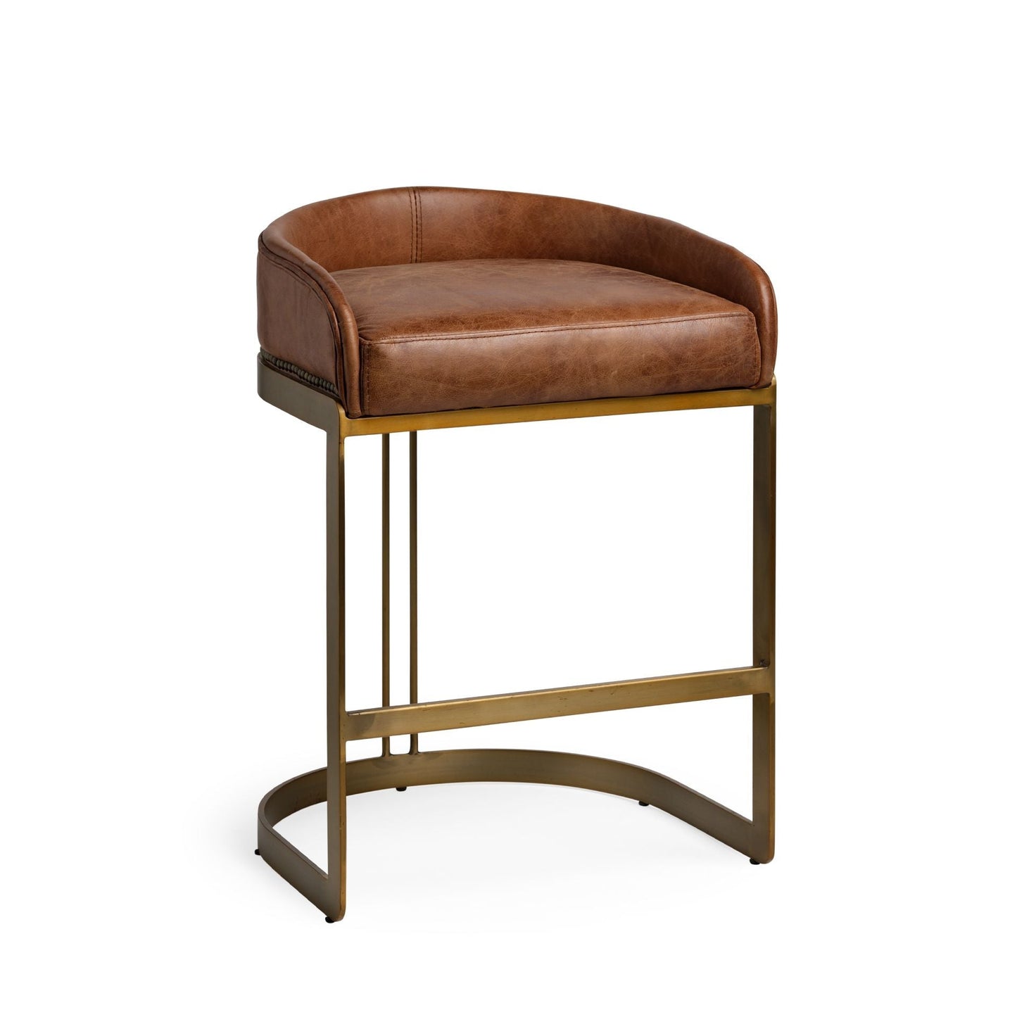 Mercana Hollyfield Leather Low-Back Counter Stool
