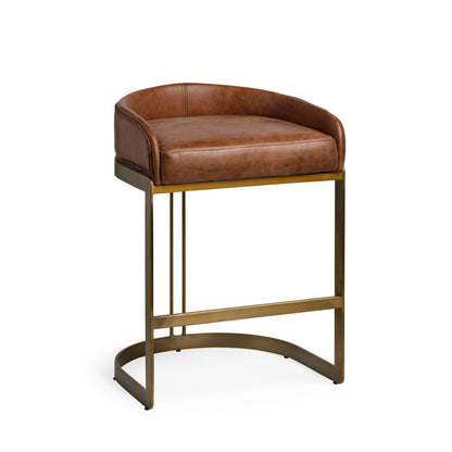 Mercana Hollyfield Leather Low-Back Counter Stool