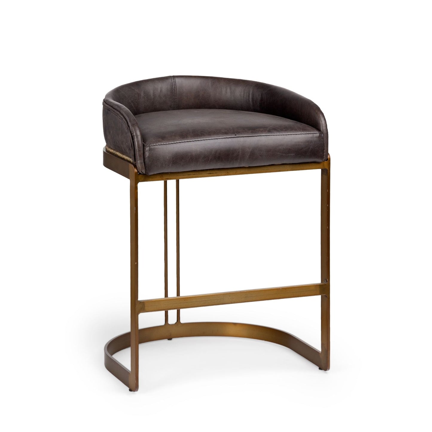 Mercana Hollyfield Leather Low-Back Counter Stool