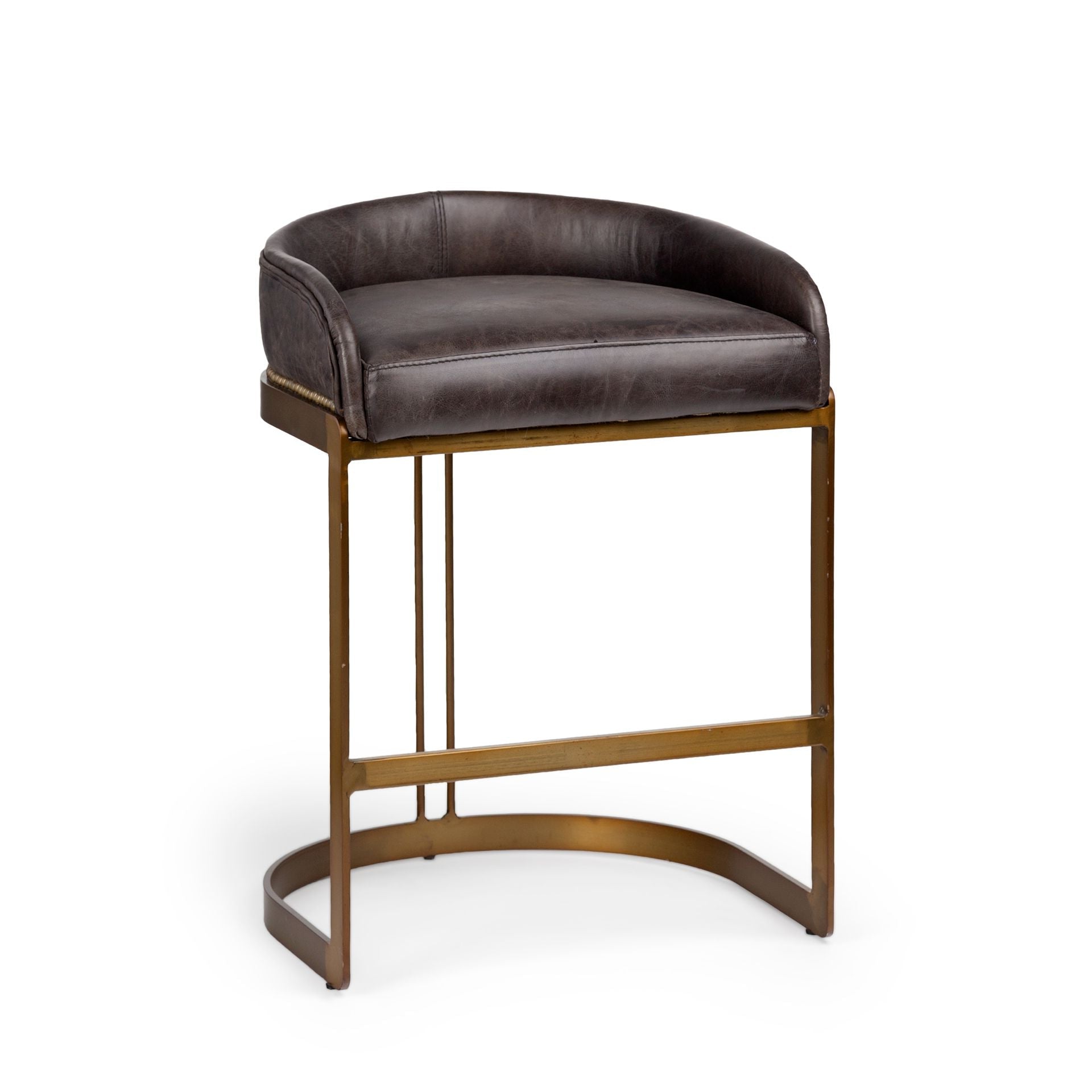 Mercana Hollyfield Leather Low-Back Counter Stool