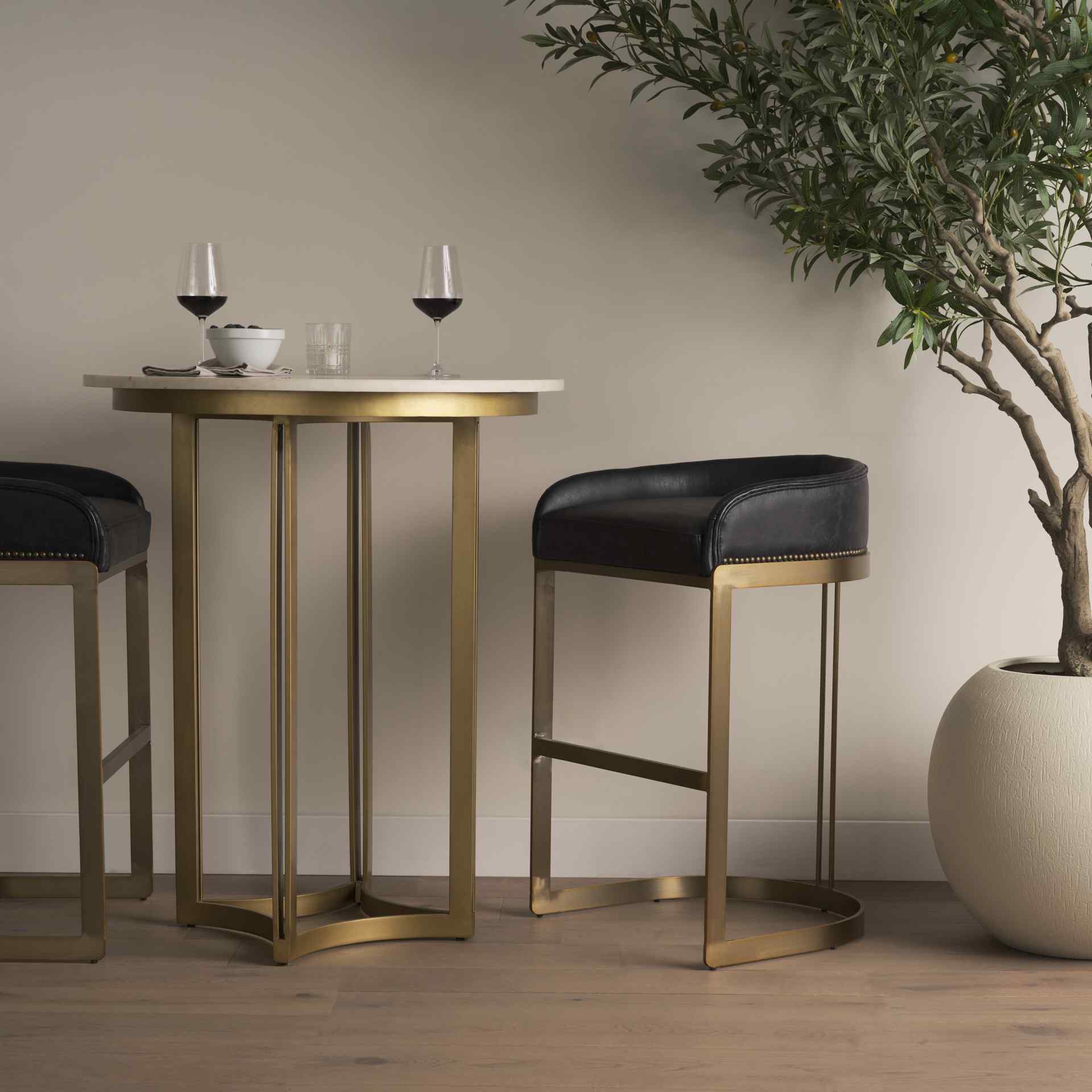 Mercana Hollyfield Leather Seat Barstool