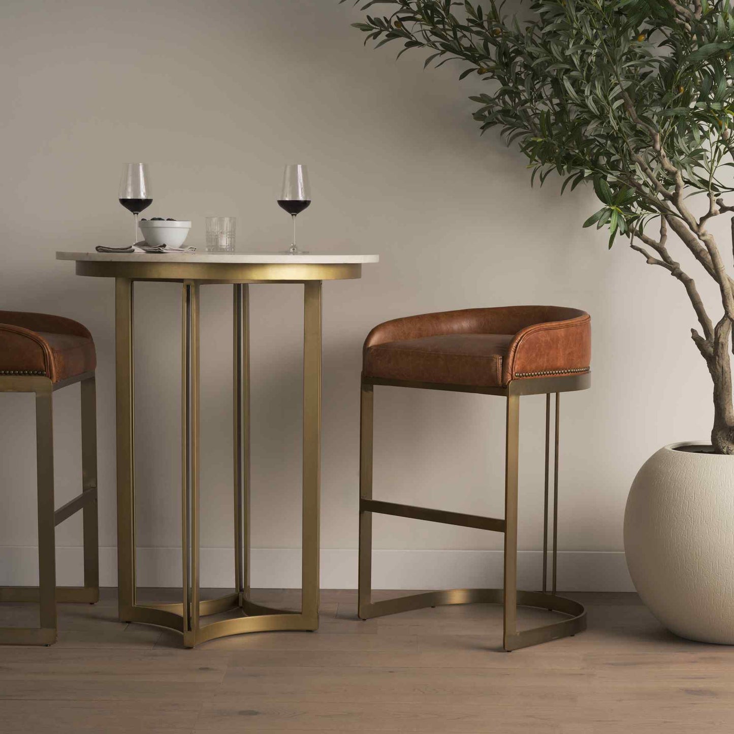 Mercana Hollyfield Leather Seat Barstool