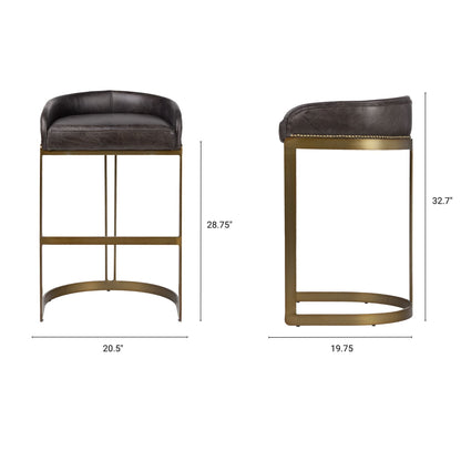 Mercana Hollyfield Leather Seat Barstool