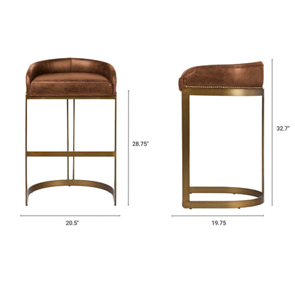 Mercana Hollyfield Leather Seat Barstool