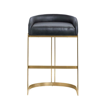 Hollyfield Leather Seat Barstool