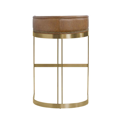 Hollyfield Leather Seat Barstool