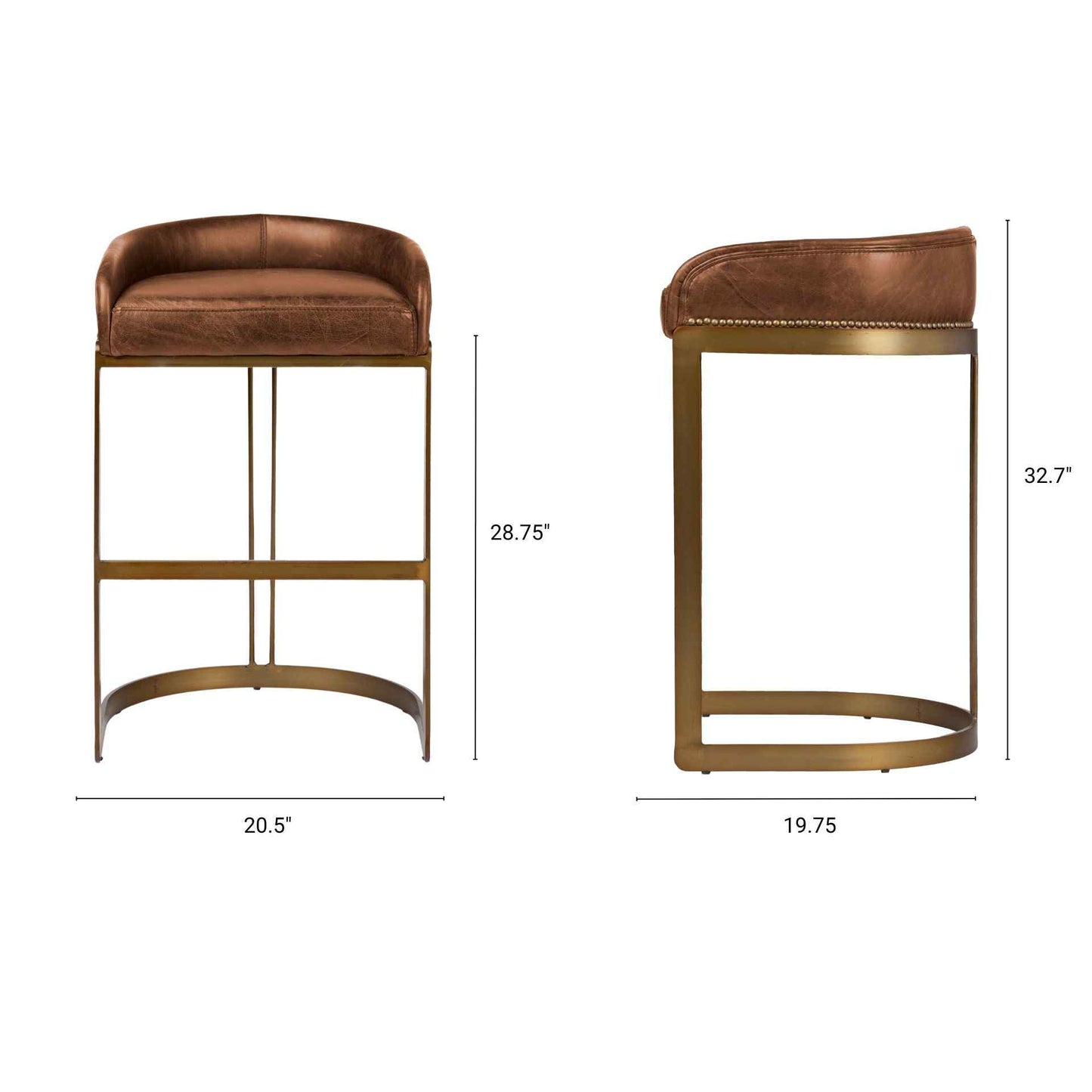 Hollyfield Leather Seat Barstool