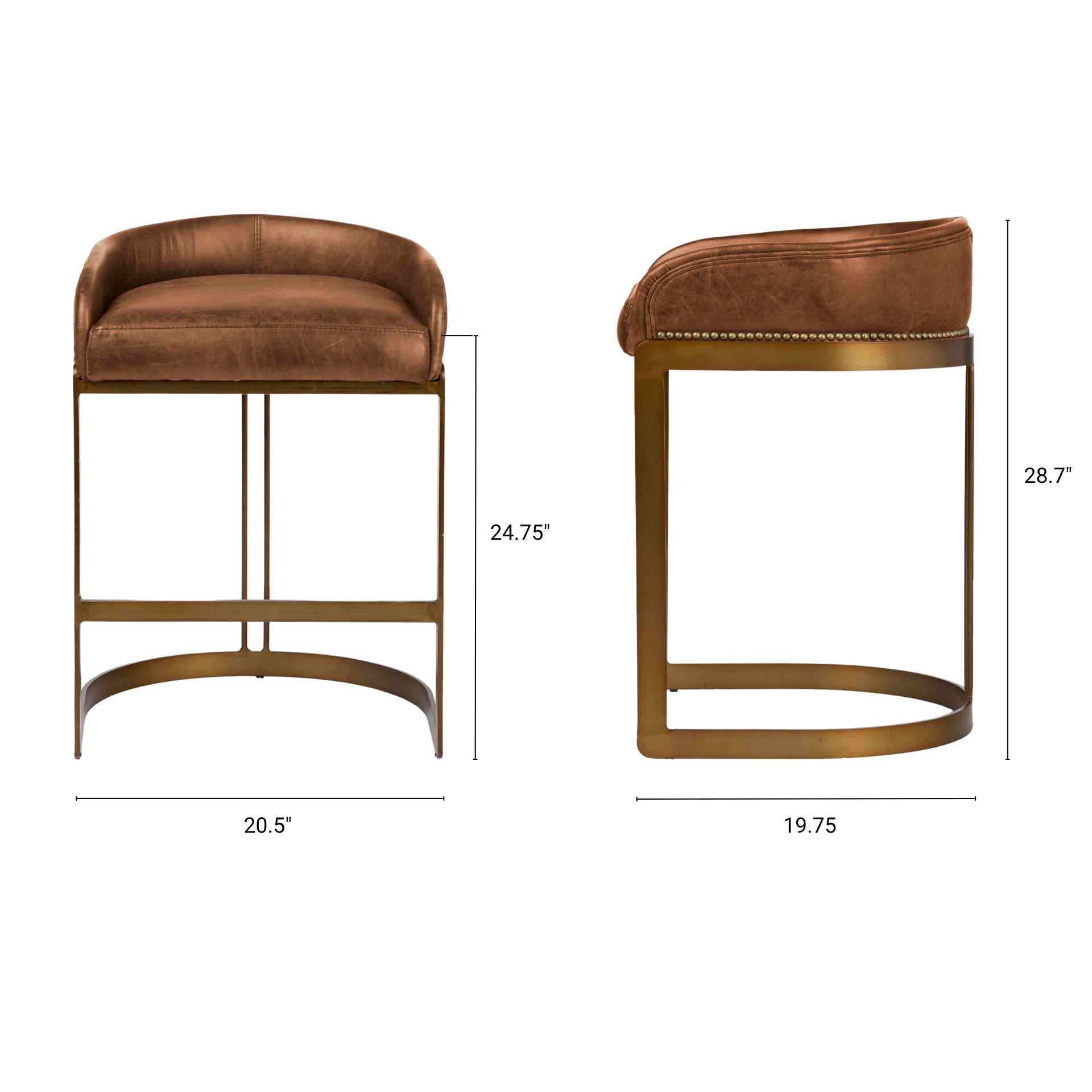 Mercana Hollyfield Leather Seat Counter Stool