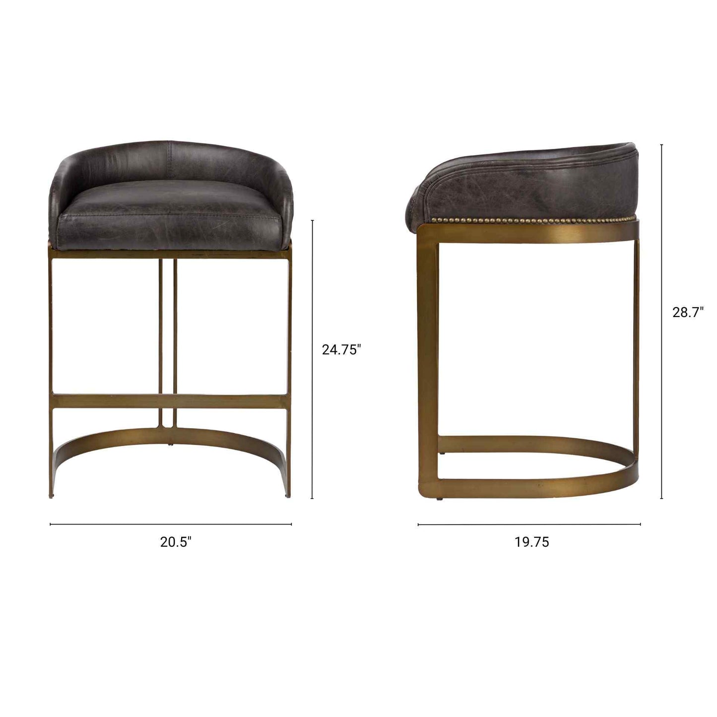 Mercana Hollyfield Leather Seat Counter Stool