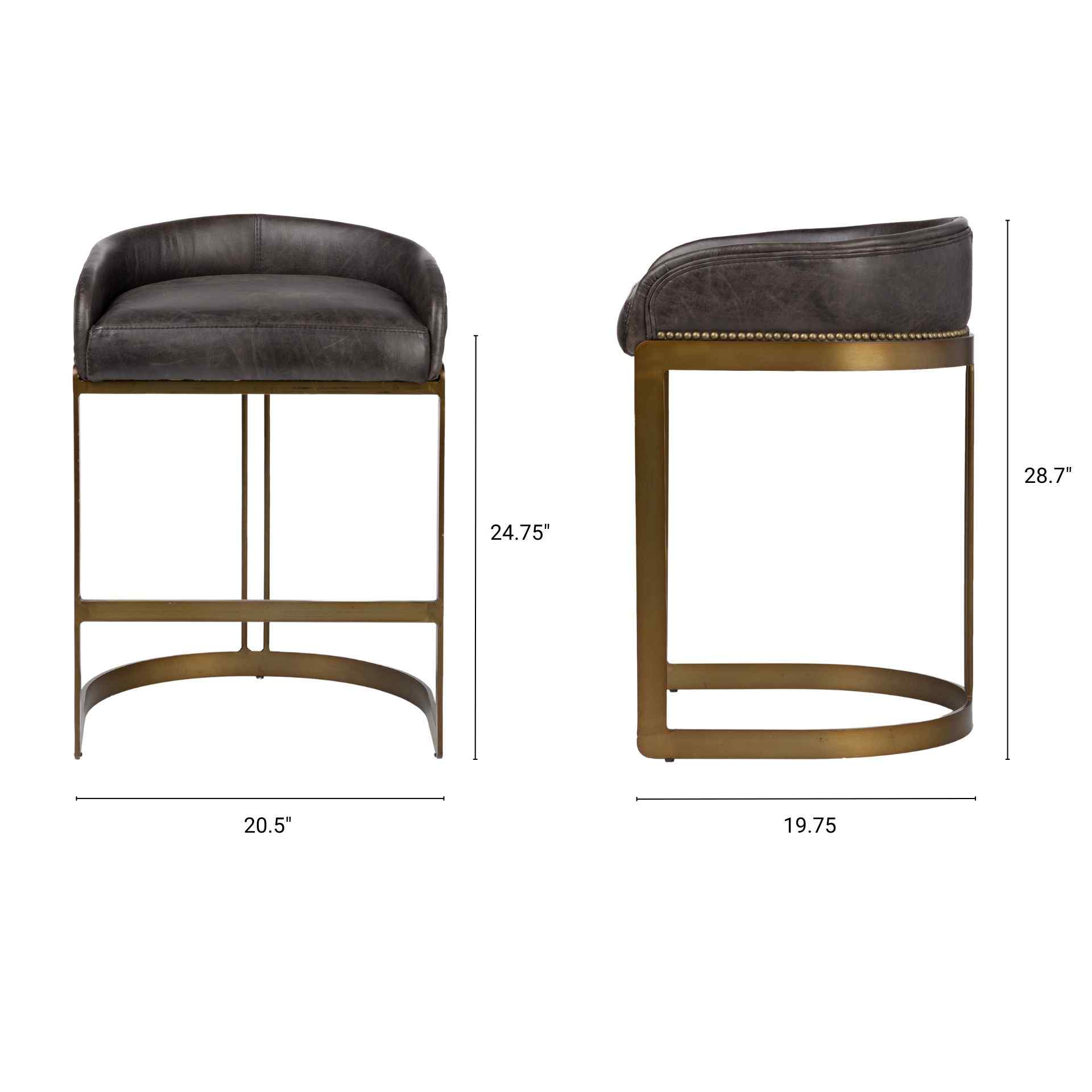 Mercana Hollyfield Leather Seat Counter Stool