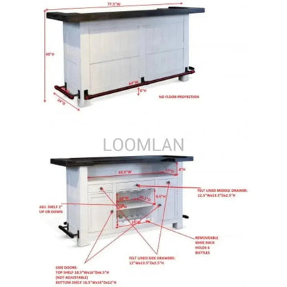 Home Bar Island Counter Dining-Home Bar Islands-Sunny D-LOOMLAN