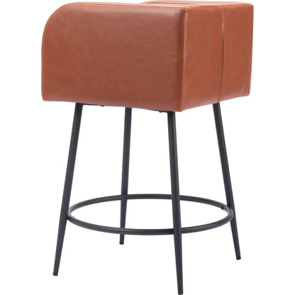 Horbat Counter Stool (Set of 2) Brown - LOOMLAN - Zuo Modern - Counter Stools