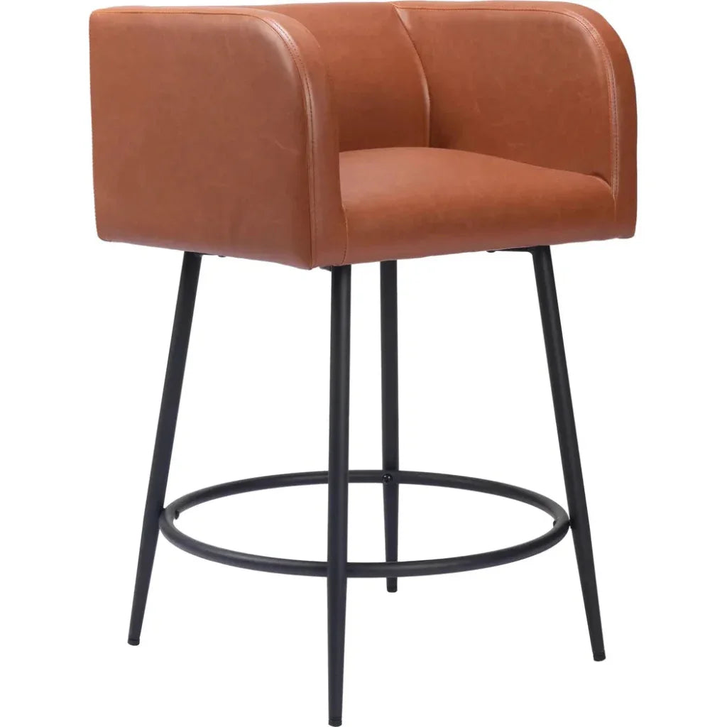 Horbat Counter Stool (Set of 2) Brown - LOOMLAN - Zuo Modern - Counter Stools