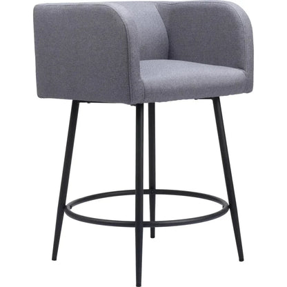 Horbat Counter Stool (Set of 2) Gray - LOOMLAN - Zuo Modern - Counter Stools