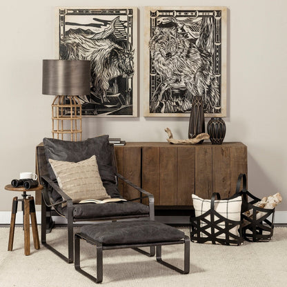 Mercana Hornet Leather Unibody Seat Accent Chair
