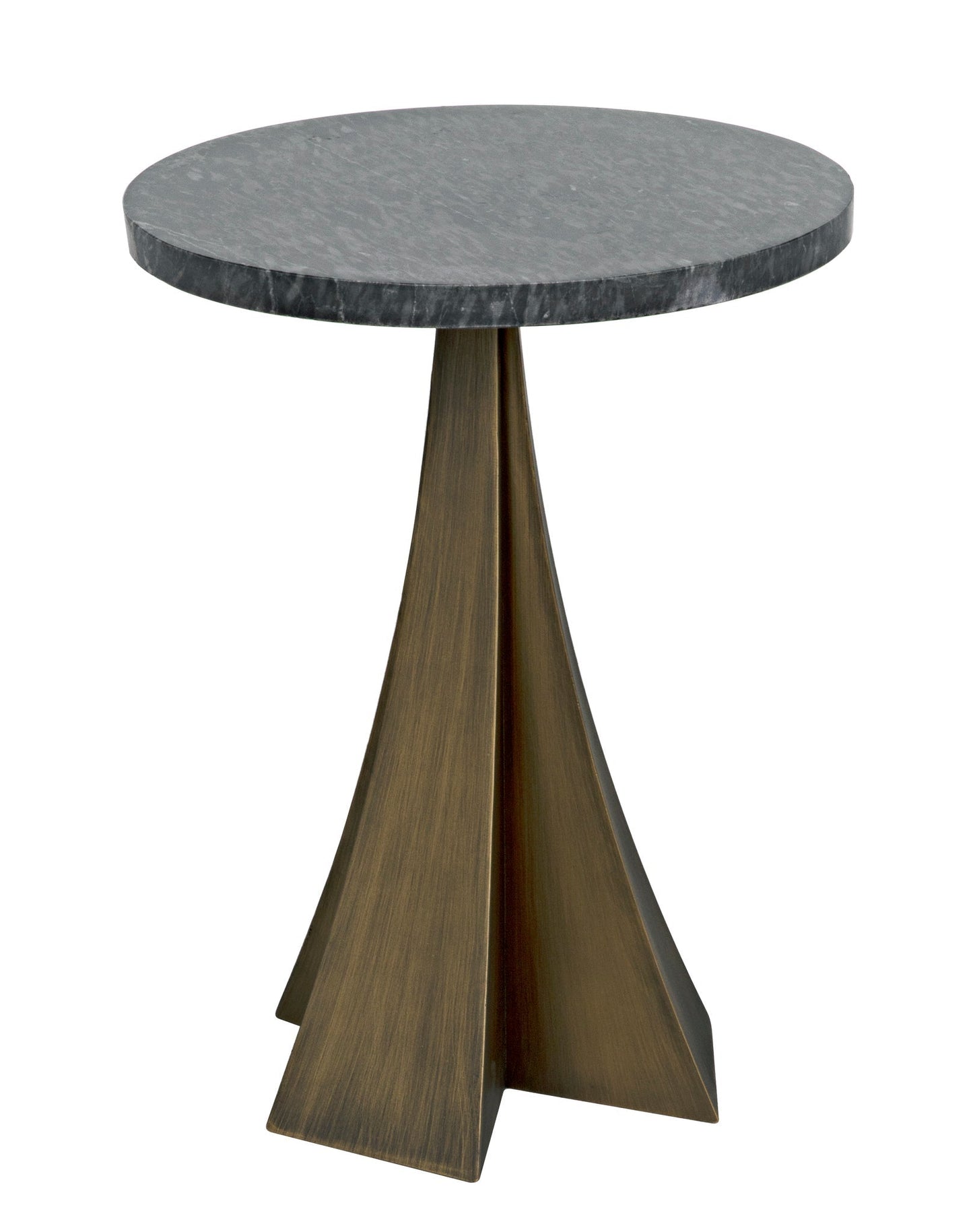 Hortensia Steel and Marble Round Side Table-Side Tables-Noir-Sideboards and Things