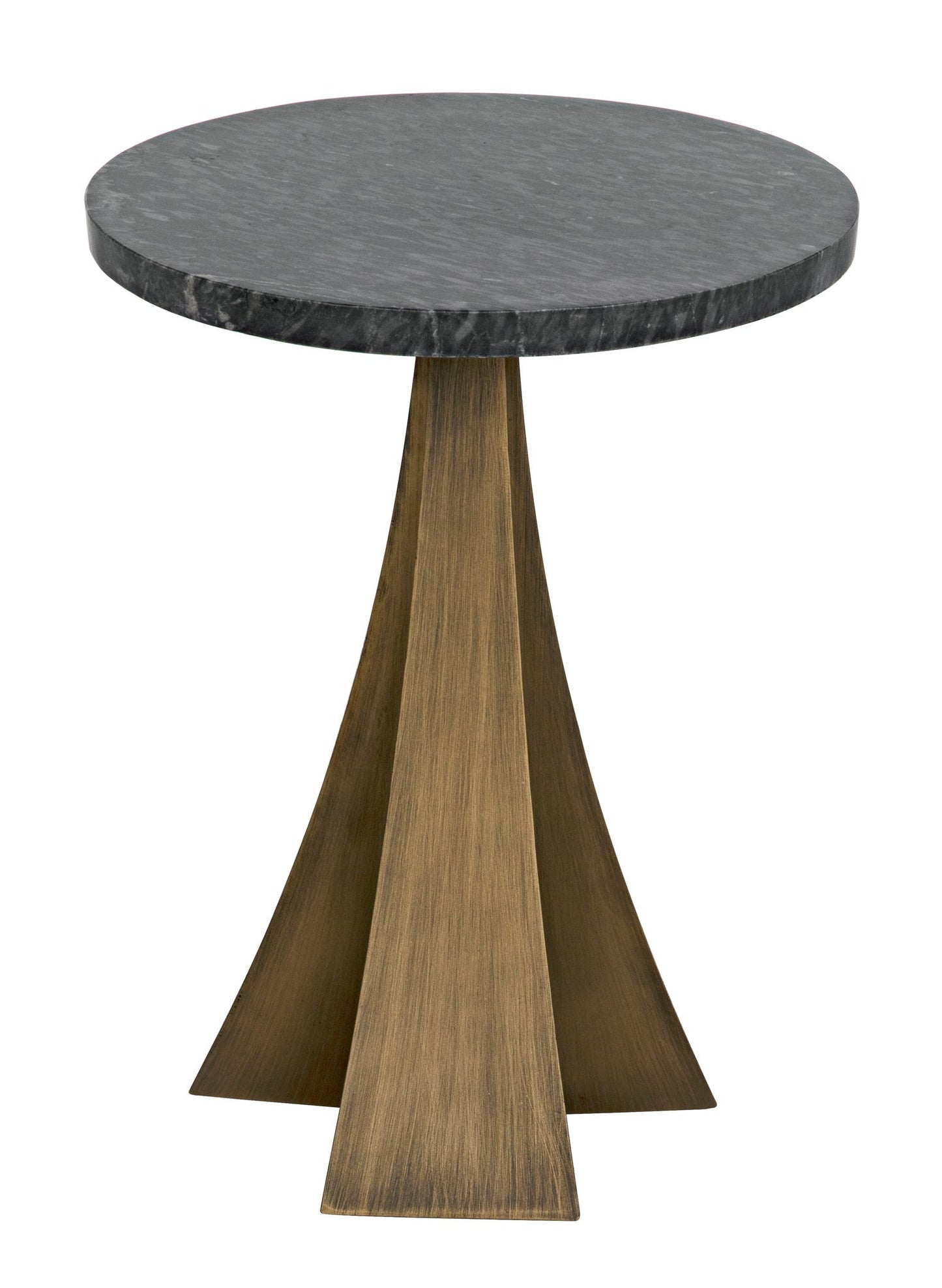 Hortensia Steel and Marble Round Side Table-Side Tables-Noir-Sideboards and Things