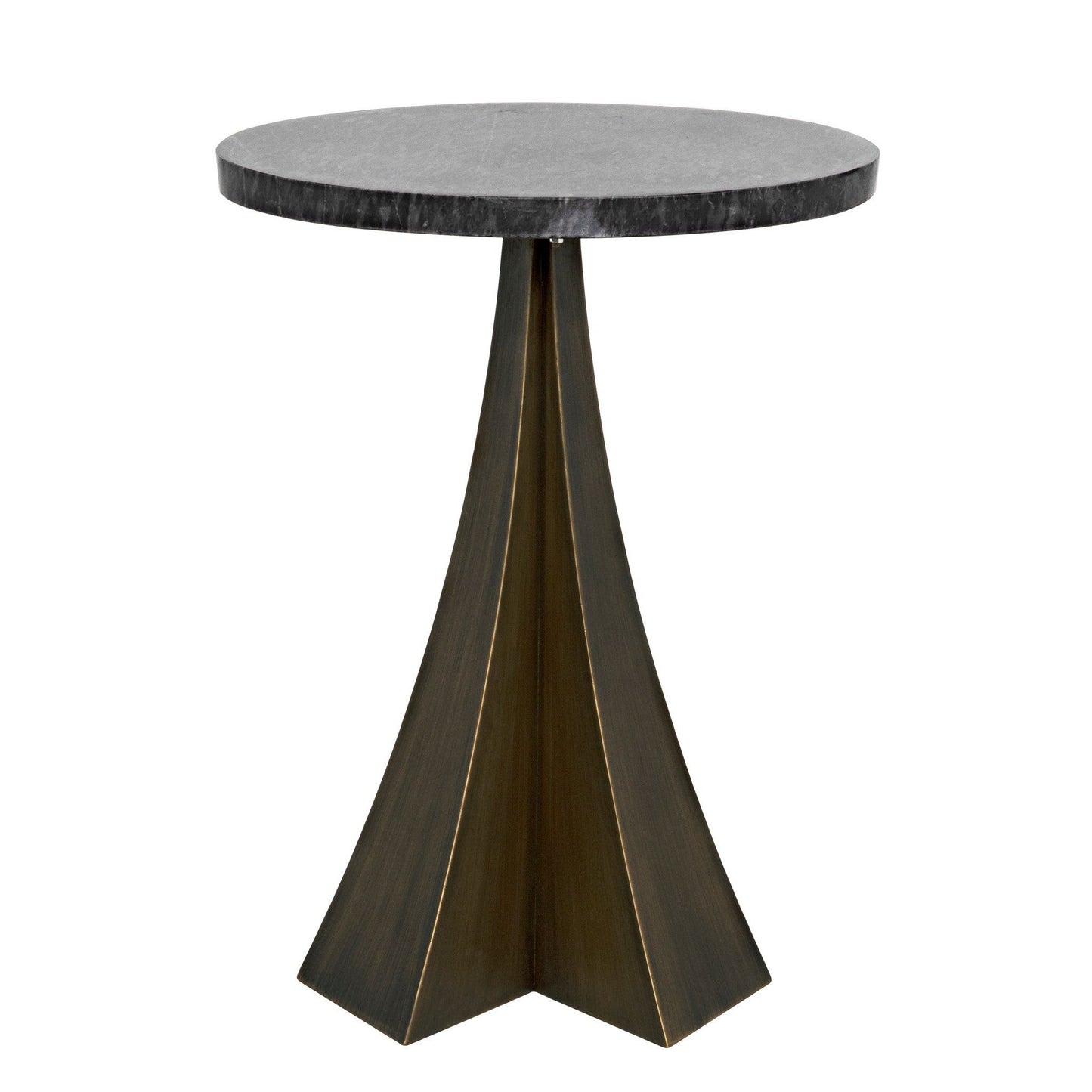 Hortensia Steel and Marble Round Side Table-Side Tables-Noir-Sideboards and Things