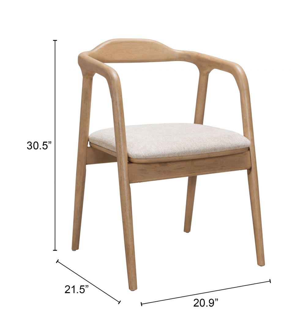 Zuo Modern Hosoi Beige Fabric Dining Chair