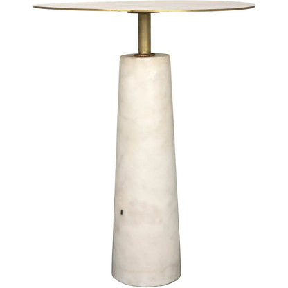 Noir Hotaru Steel and Marble Round Side Table