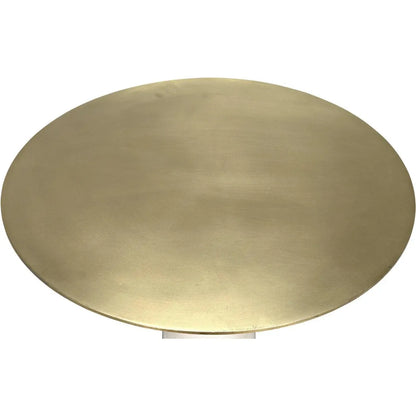 Noir Hotaru Steel and Marble Round Side Table