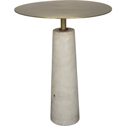 Noir Hotaru Steel and Marble Round Side Table