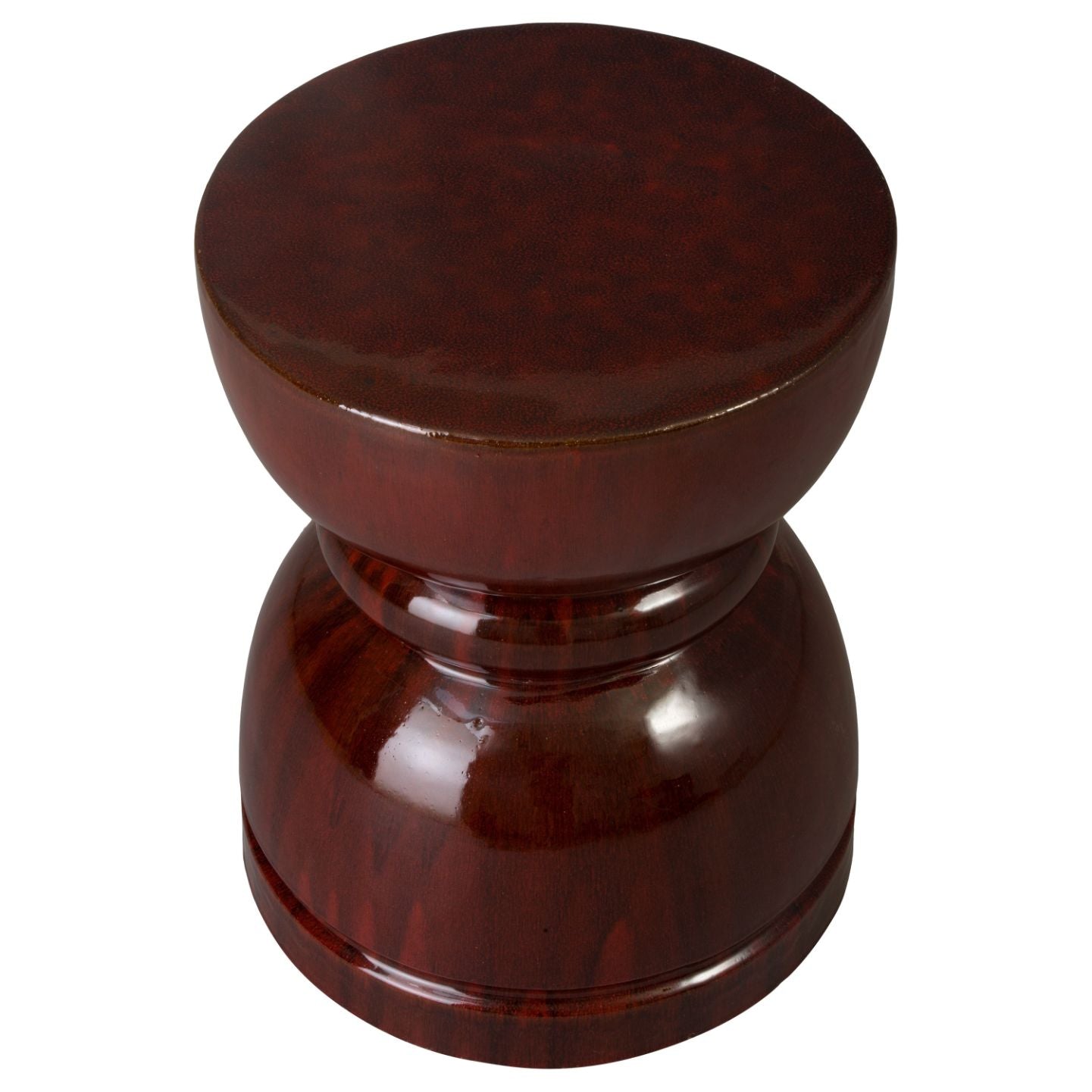 Emissary Hourglass Red Ceramic Garden Stool