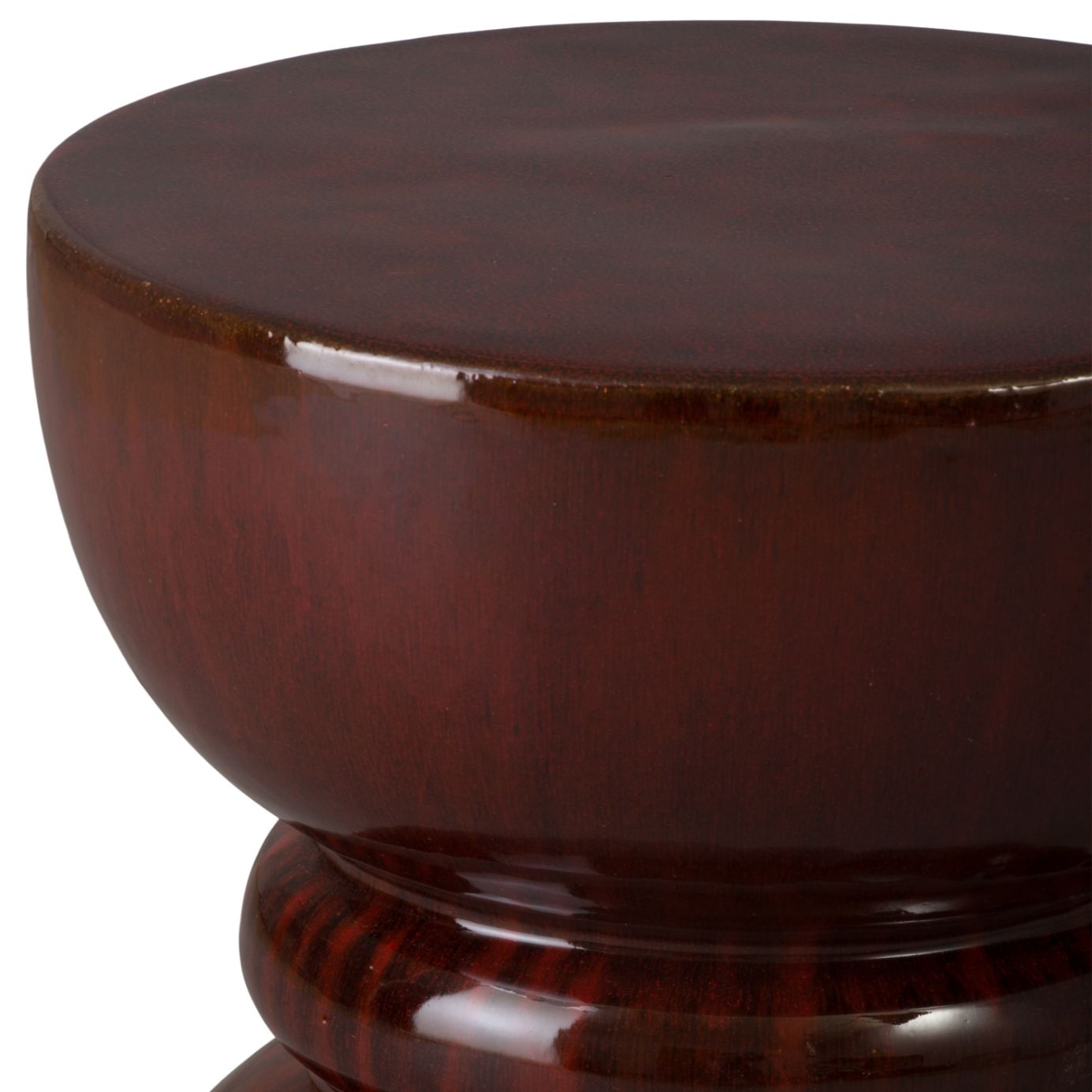 Emissary Hourglass Red Ceramic Garden Stool