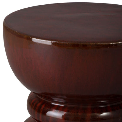 Emissary Hourglass Red Ceramic Garden Stool