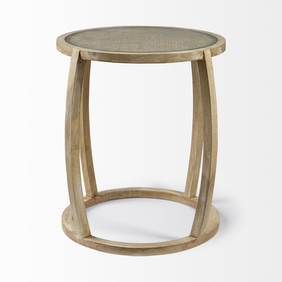 Mercana Hubbard Wood Frame Round Accent Table