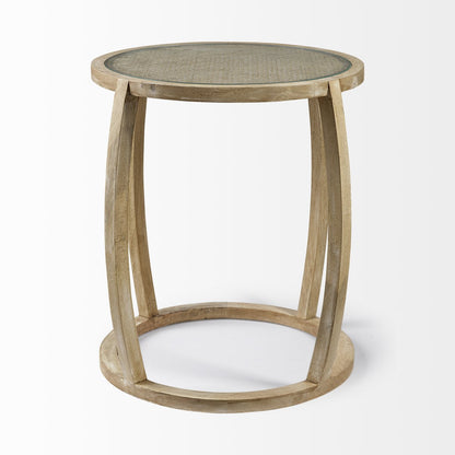 Mercana Hubbard Wood Frame Round Accent Table